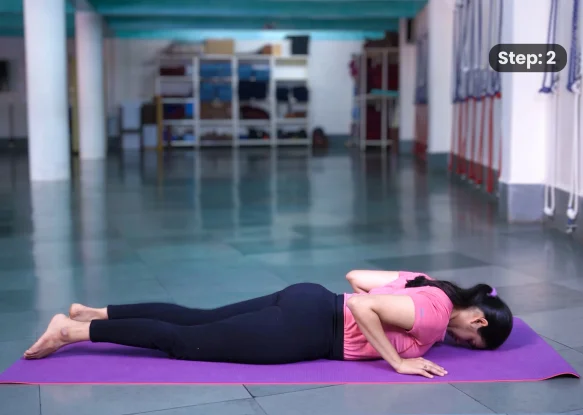 Dhanurasana(step 2)