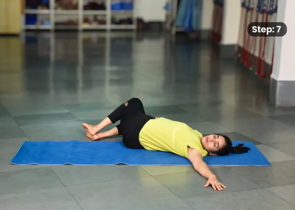 Jathara Parivartanasana(step 7)