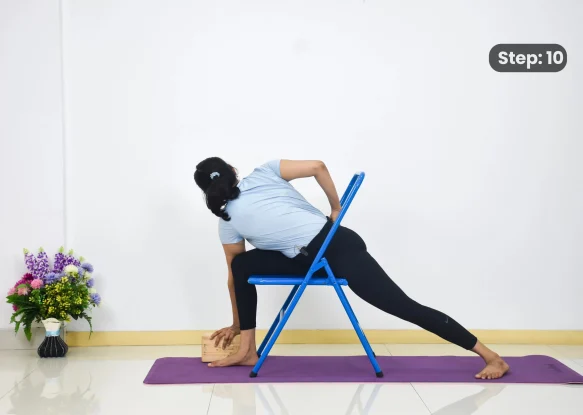 Parivritta Parshvkonasana(step 10)