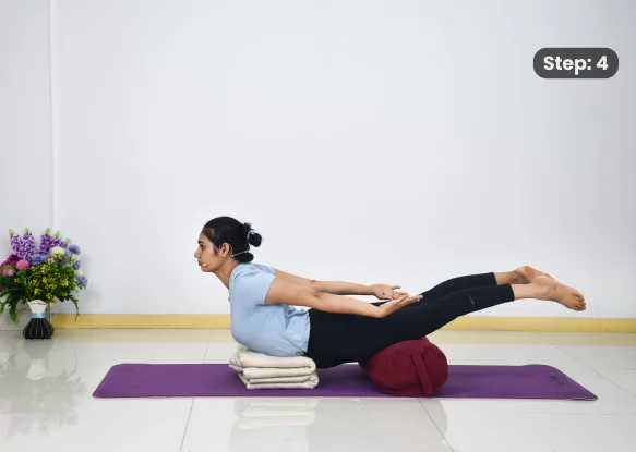 Shalabhasana(step 4)