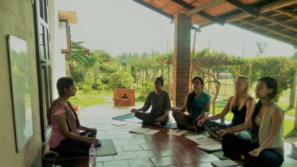 Yoga Nidra practice at Shrimath Yoga School in Bangalore